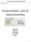 Practice Packet Unit 12: Electrochemistry
