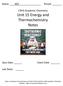Unit 15 Energy and Thermochemistry Notes