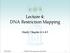 Lecture 4: DNA Restriction Mapping