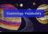 Cosmology Vocabulary