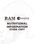 Nutritional Information store copy