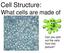 Cell Structure: What cells are made of. Can you pick out the cells from this picture?