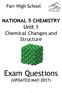 Farr High School. NATIONAL 5 CHEMISTRY Unit 1 Chemical Changes and Structure. Exam Questions (UPDATED MAY 2017)