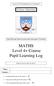 MATHS Level 4+ Course Pupil Learning Log