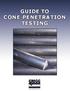 GUIDE TO CONE PENETRATION TESTING