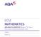 GCSE MATHEMATICS. Practice Papers - Set 1- Teacher Booklet. NEW PRACTICE PAPER SET 2 Higher Tier Paper 2 Mark Scheme (Published November 2015) 8300/2H