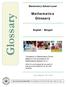 Glossary. Mathematics Glossary. Elementary School Level. English / Bengali