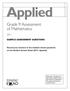 Applied. Grade 9 Assessment of Mathematics SAMPLE ASSESSMENT QUESTIONS
