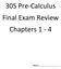 30S Pre-Calculus Final Exam Review Chapters 1-4