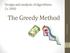 The Greedy Method. Design and analysis of algorithms Cs The Greedy Method