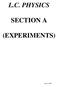 L.C. PHYSICS SECTION A (EXPERIMENTS)