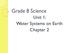 Grade 8 Science. Unit 1: Water Systems on Earth Chapter 2