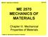 ME 2570 MECHANICS OF MATERIALS