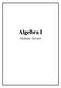 Algebra I. Midterm Review