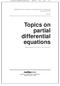 Topics on partial differential equations