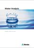 Water Analysis. Quality control of water