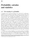 Probability calculus and statistics
