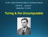 15-251: Great Theoretical Ideas in Computer Science Fall 2016 Lecture 6 September 15, Turing & the Uncomputable