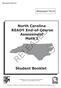 North Carolina READY End-of-Course Assessment Math I RELEASED. Student Booklet