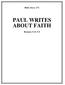 PAUL WRITES ABOUT FAITH
