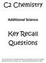 C2 Chemistry. Key Recall Questions