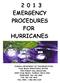 2 0 1 EMERGENCY PROCEDURES FOR HURRICANES