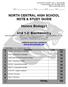 NORTH CENTRAL HIGH SCHOOL NOTE & STUDY GUIDE. Honors Biology I