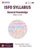 ISFO SYLLABUS. General Knowledge. (Grade - 1 to 10) Empowering children to become Global Olympiad Champions. Singapore and Asian Schools Math Olympiad