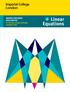 MATHS TEACHING RESOURCES. For teachers of high-achieving students in KS2. 2 Linear Equations