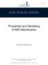 DOCTORAL THESIS. Properties and Modeling of MFI Membranes FREDRIK JAREMAN