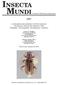 Insecta MundiA Journal of World Insect Systematics