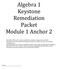 Algebra 1 Keystone Remediation Packet Module 1 Anchor 2