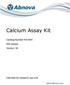 Calcium Assay Kit. Catalog Number KA assays Version: 04. Intended for research use only.