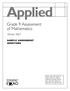 Applied. Grade 9 Assessment of Mathematics. Winter 2007 SAMPLE ASSESSMENT QUESTIONS
