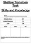 Shallow Transition Task Skills and Knowledge