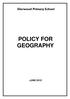 Sherwood Primary School POLICY FOR GEOGRAPHY