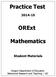 Practice Test. ORExt. Mathematics