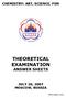 THEORETICAL EXAMINATION ANSWER SHEETS