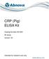 CRP (Pig) ELISA Kit. Catalog Number KA assay Version: 03. Intended for research use only.