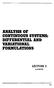 ANALYSIS OF CONTINUOUS SYSTEMS; DIFFEBENTIAL AND VABIATIONAL FOBMULATIONS