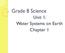 Grade 8 Science. Unit 1: Water Systems on Earth Chapter 1