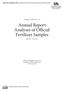 Annual Report Analyses of Official Fertilizer Samples