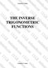 THE INVERSE TRIGONOMETRIC FUNCTIONS