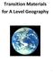 Transition Materials for A Level Geography