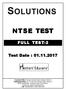 NTSE TEST FULL TEST-2. Test Date :