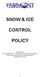 SNOW & ICE CONTROL POLICY