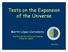 Tests on the Expansion of the Universe