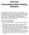 One-Year Chronological Bible Reading Schedule