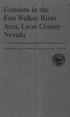 Uranium in the East Walker River Area, Lyon County Nevada GEOLOGICAL SURVEY BULLETIN 988-C