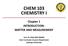 CHEM 103 CHEMISTRY I